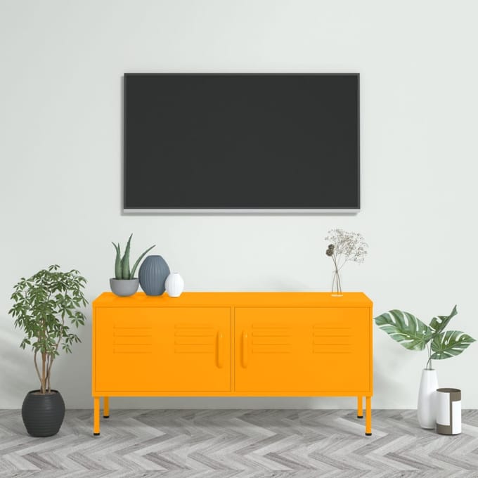 vidaXL - Tv-meubel - 105x35x50 - cm - staal - mosterdgeel