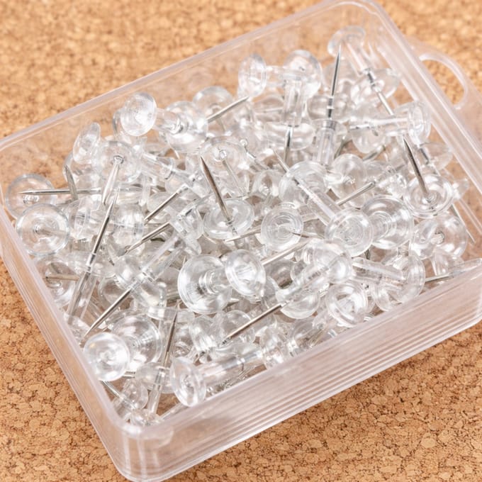 Kurk24 - Pushpins – Transparant – 50 Stuks