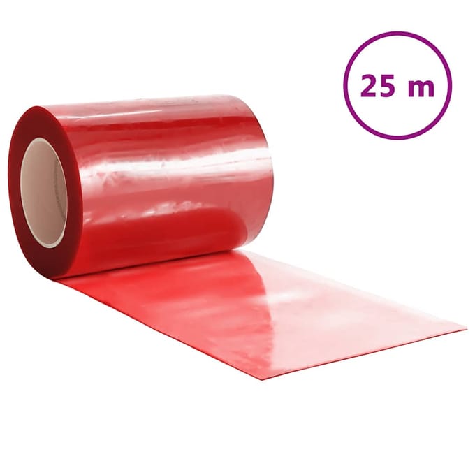 vidaXL - Deurgordijn - 300x2,6 - mm - 25 - m - PVC - rood