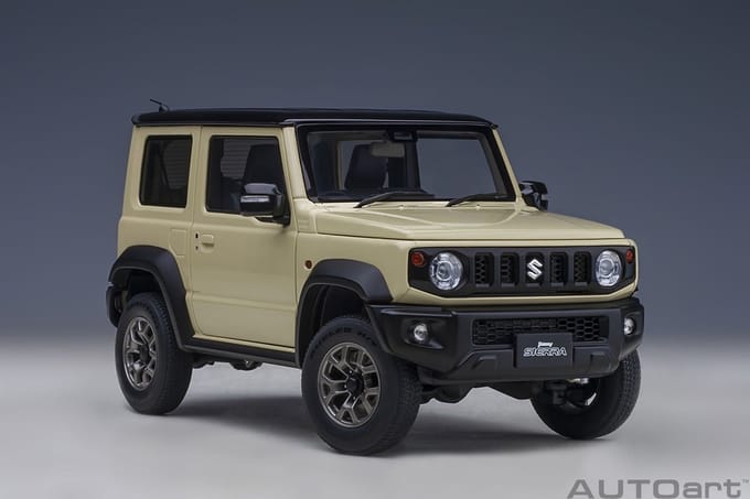 AUTOart 1/18 Suzuki Jimny Sierra (JB74), Chiffon Ivory metallic with Black roof