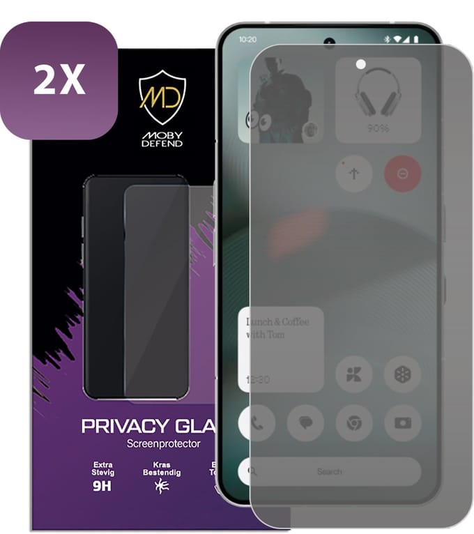 2-Pack MobyDefend Screenprotectors - Geschikt voor Nothing Phone (3) - HD Privacy Glass Screensavers