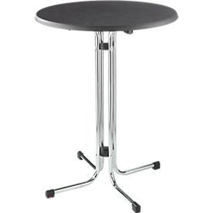 Bartafel Quickstep - Ø 850 x H 1100 mm - bestand tegen desinfectiemiddelen - pizarra grijs - chromen frame