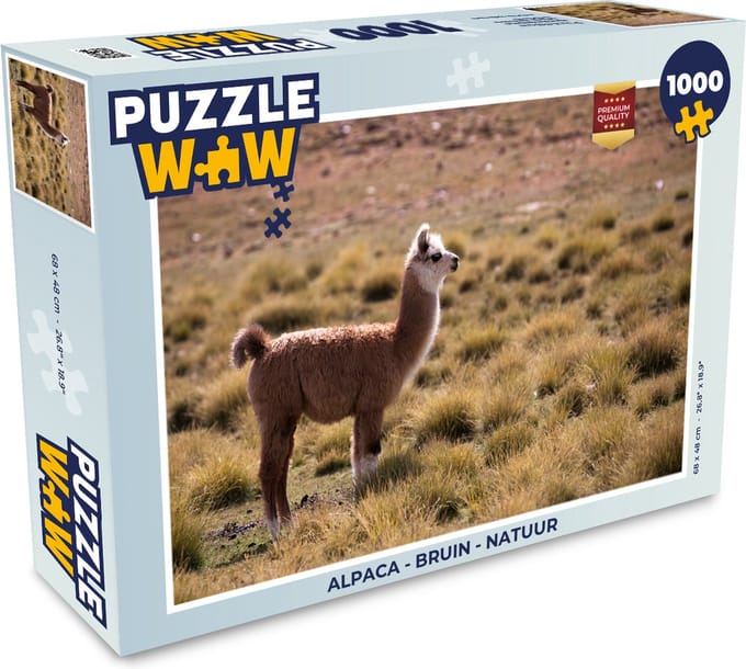 Puzzel Alpaca - Bruin - Natuur - Legpuzzel - Puzzel 1000 stukjes volwassenen