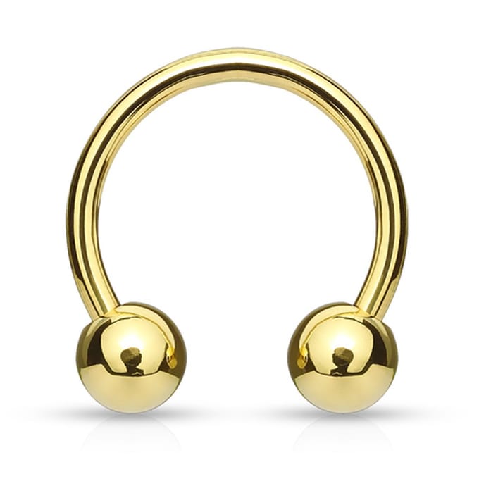 Horseshoe rond extern 1.2x8x3 mm - goud - LMPiercings