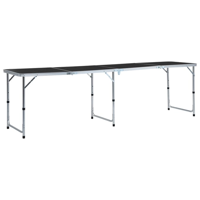 vidaXL - Campingtafel - inklapbaar - 240x60 - cm - aluminium - grijs
