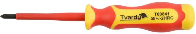 Tvardy Kruiskopschroevendraaier - Geïsoleerd - Ergonomisch - 80 mm - VDE-gecertificeerd