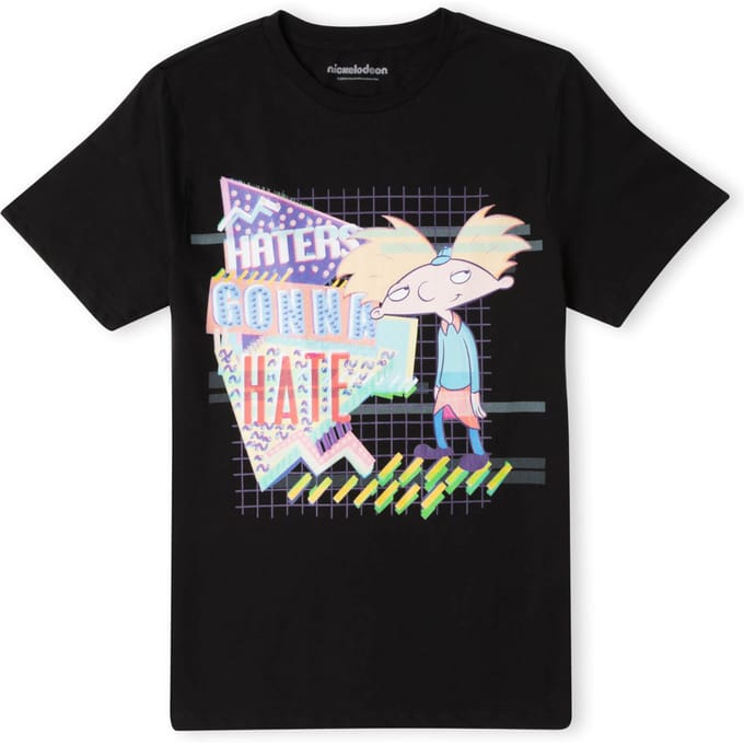 Nickelodeon Hey Arnold Haters Gonna Hate Unisex T-Shirt - Black - S