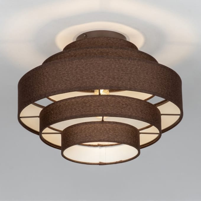 Lumidora Plafondlamp 75424 - Plafonniere - POLIGNANO - E27 - Bruin - Metaal - ⌀ 40 cm