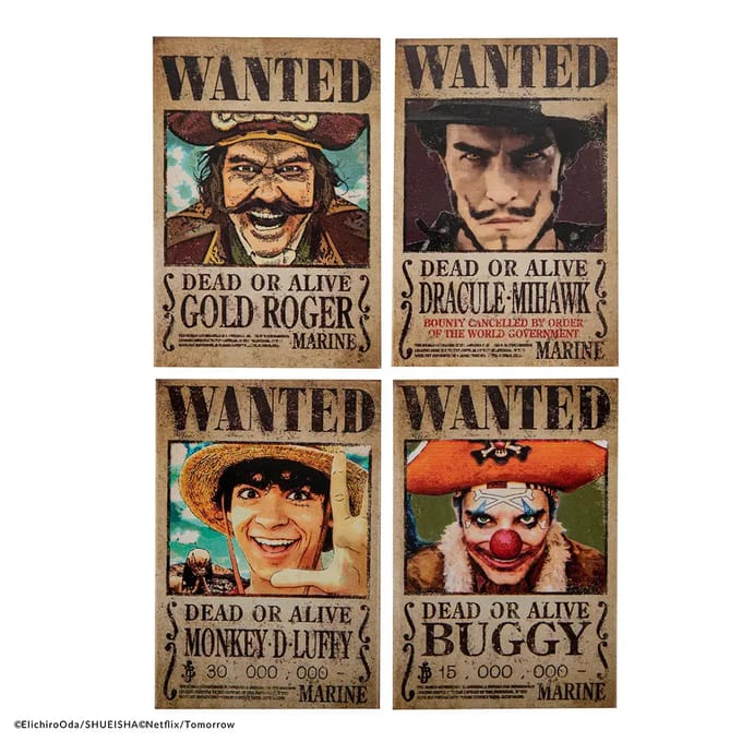 Magneet Cinereplicas Wanted - One Piece (x4)