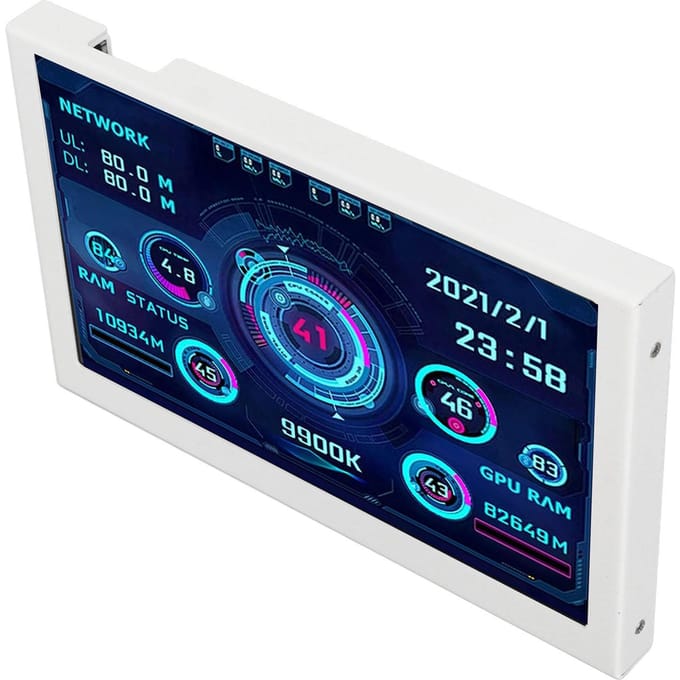 5 inch Computertemperatuur Monitor USB Mini Scherm voor AIDA64 PC CPU GPU RAM Gegevens Monitor voor Windows Wit