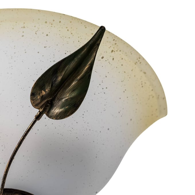 ONLI Wandlamp Mira, crème/brons, glas, 30 cm breed, E27