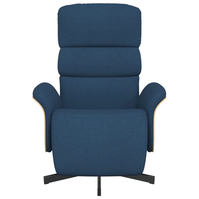 vidaXL - Fauteuil - verstelbaar - met - voetensteun - stof - blauw