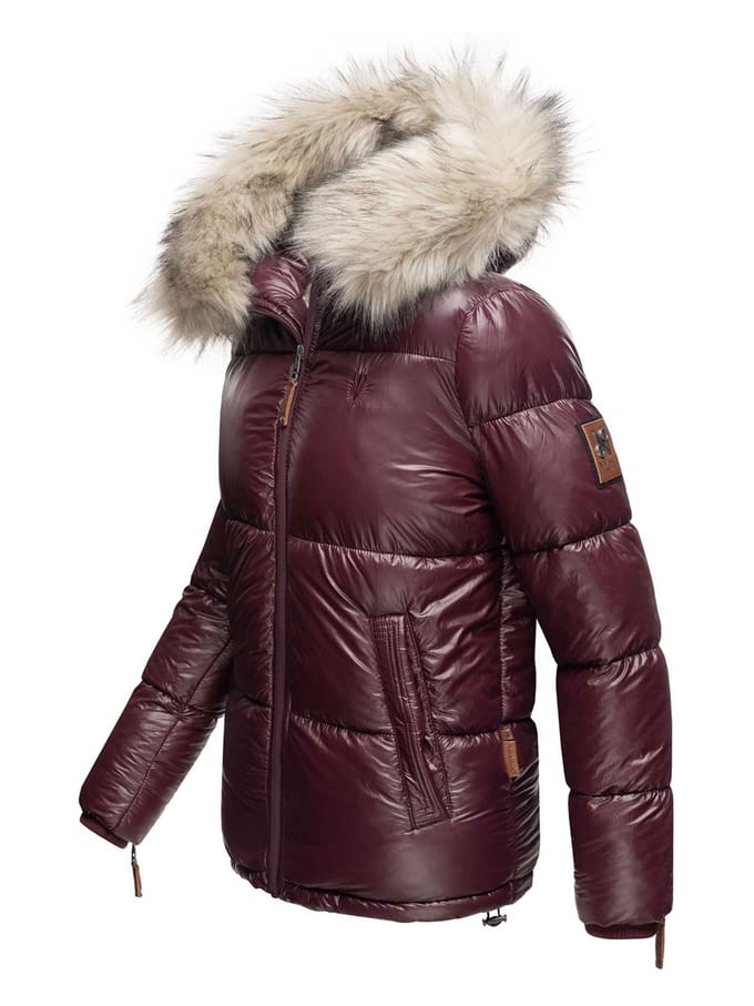 Navahoo Premium Dames Winterjas Tikunaa – Puffer Look, Warm & Met Kunstbontkraag