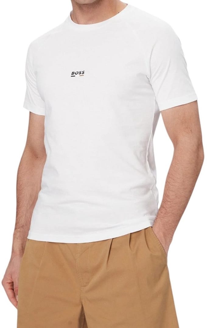 Boss Heren T-shirt Wit 50517970/105 T Shirt Rn Slim Fit