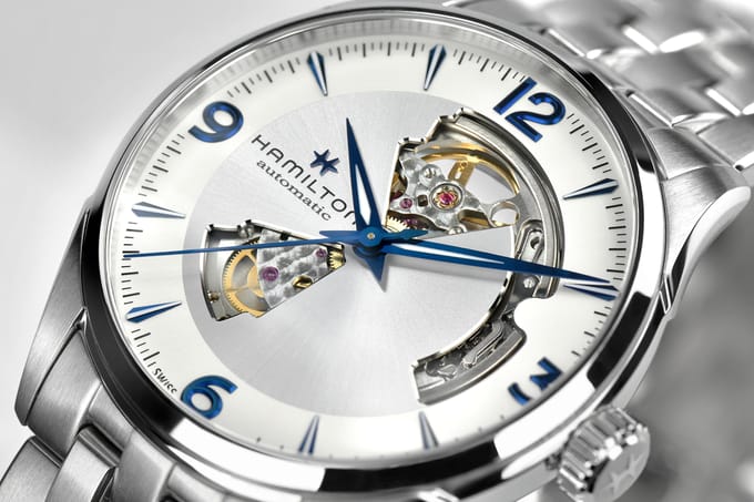 Hamilton Jazzmaster Open Heart H32705152 zilver