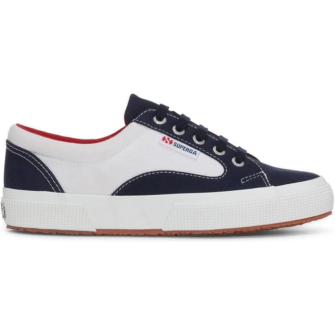 Superga Volwassen unisex 2750 Blocks Trainers (Wit/Zwaar/Rood)