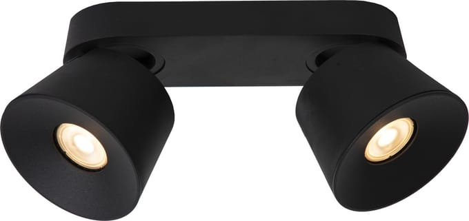 Lucide TRIGONO - Plafondspot (Plafondlamp) - 2xGU10 (MR16) - Zwart