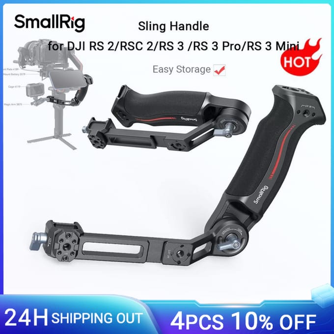 SmallRig Sling Dual Handgrip/Monitor Mount/NATO Klem Accessoire voor DJI RS4 Mini/RS3/RS3 Pro/RS4 Pro/RS4 Stabilisator 3028B Dual Handgrip