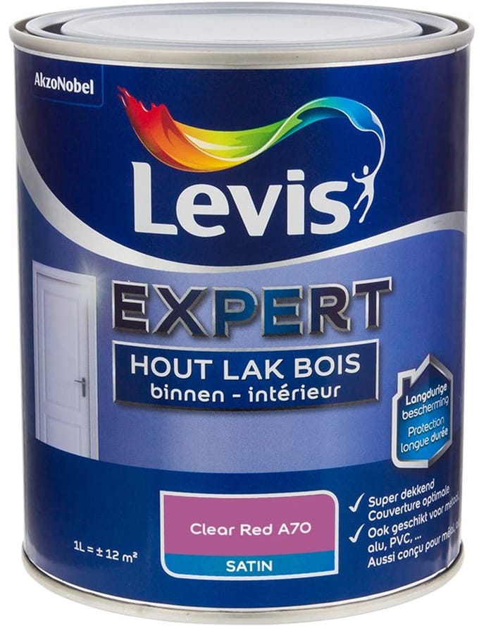 Levis - Expert Hout Lak Binnen Satin Mix - Clear Red A70 - Mengverf - 1 L