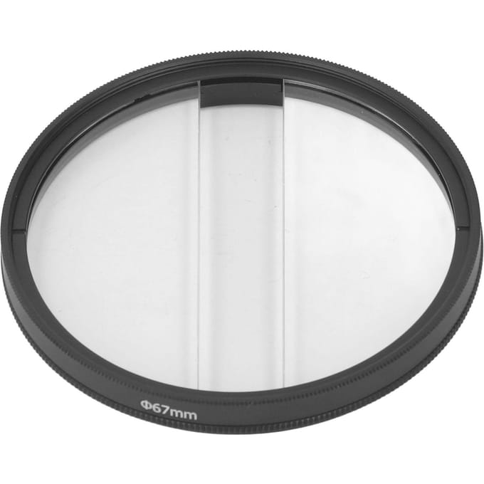Dubbel Halve Maan Prisma Special Effect Filter Camera Middenveld Scheiding Dioptrie Filter 67mm / 2.64in
