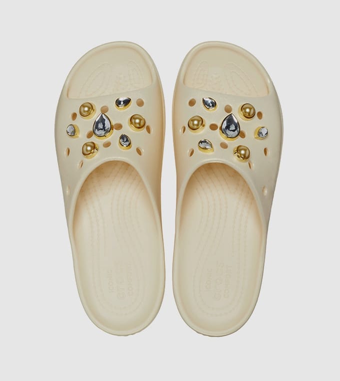 Crocs Platform Crystal Pearl Slippers Vanille Maat 41/42 US W10