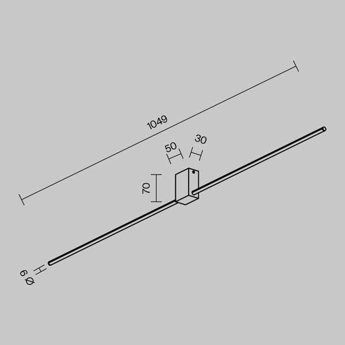 Maytoni LED wandlamp Pars, 105 cm, zwart/goud, aluminium