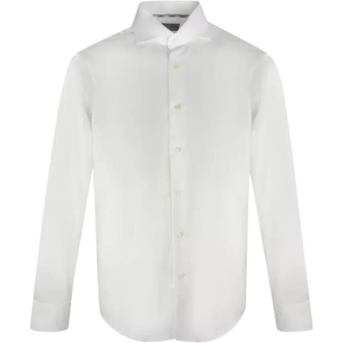 Aquascutum effen wit overhemd met lange mouwen