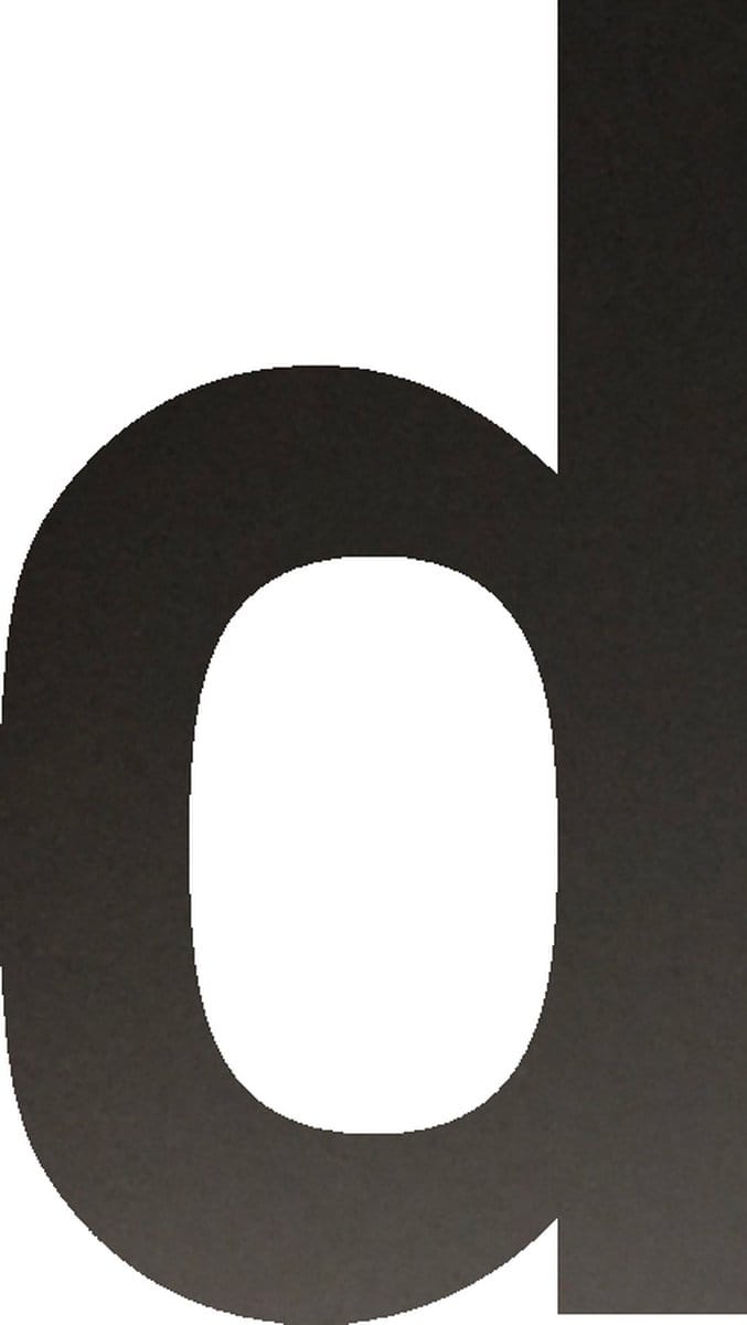 Huisnummer 15 cm - Letter d - Mat Zwart RVS