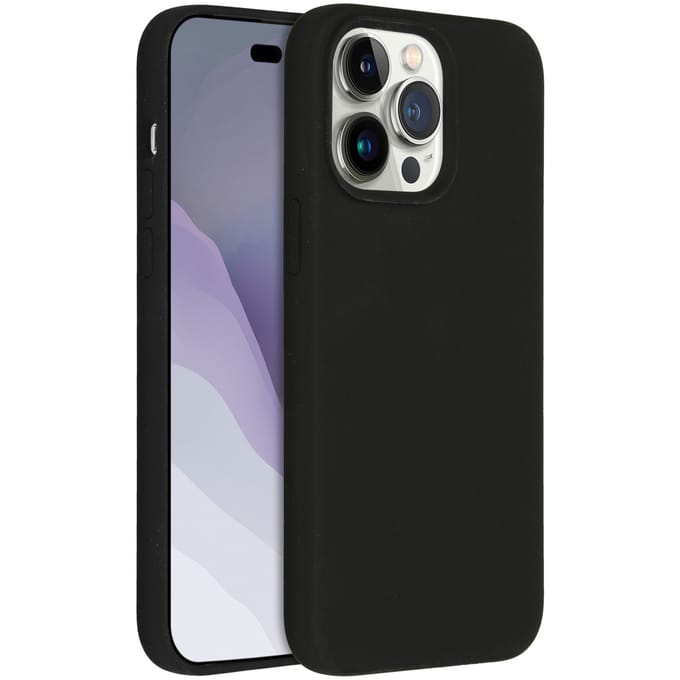 Accezz Hoesje - Geschikt voor Apple iPhone 14 Pro Max - Liquid Silicone Backcover - Zwart