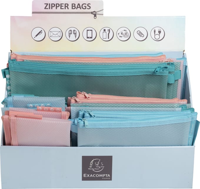 Exacompta Display 36 tassen met zipsluiting A4-A5-A6 Chromaline Pastel - Geassorteerd - 37110E