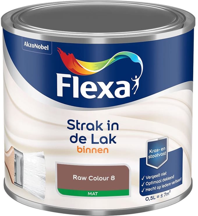 Flexa - Strak In De Lak Binnenlak Mat - Raw Colour 8 - Mengverf - 500 Ml