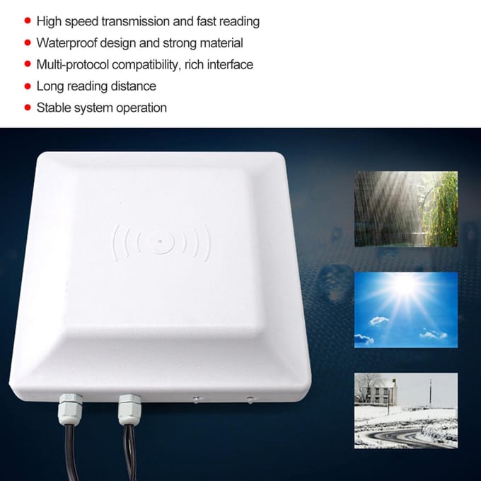 UHF Passieve Elektronische Tag RFID Parkeerplaats Afstandsbediening Toegangscontrole Leeskop white