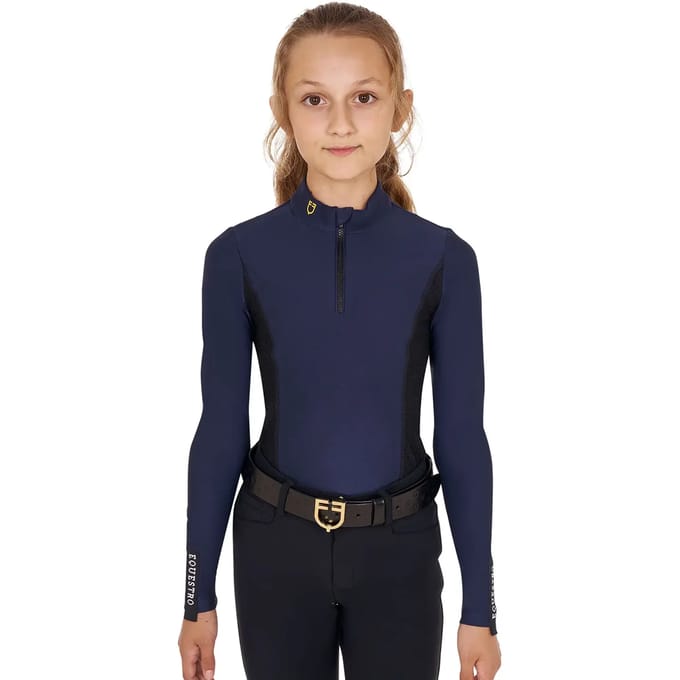 Technisch long sleeve polo voor meisjes Equestro