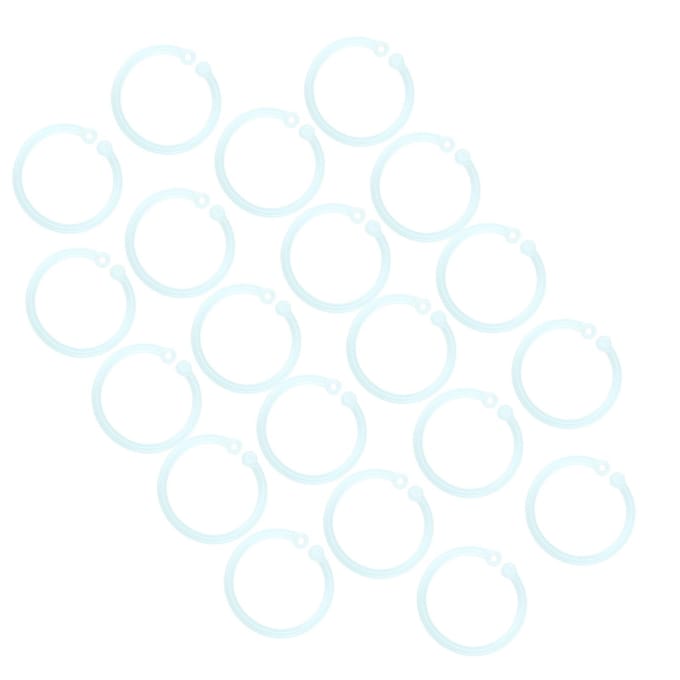 20 stuks Plastic Ringen Transparant Flexibel Losbladig Boekbinder Ringen voor School Thuis Kantoor Kaarten white