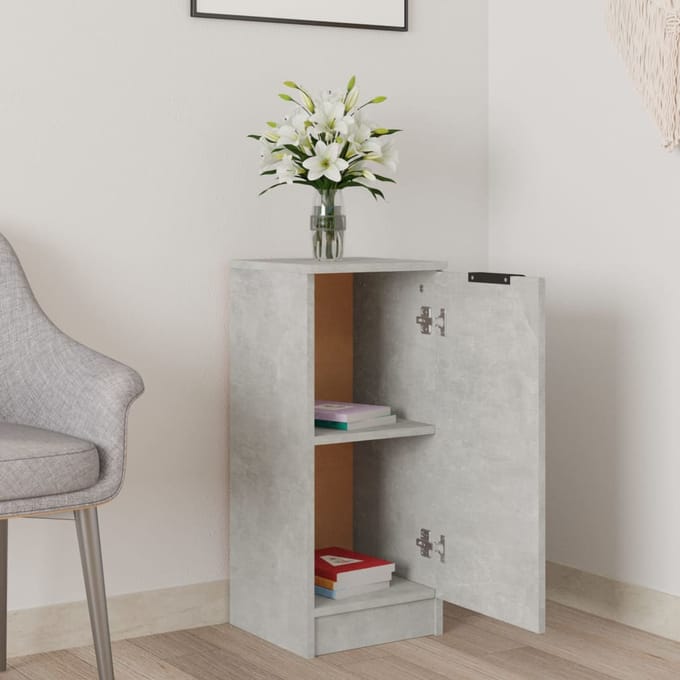 vidaXL - Dressoir - 30x30x70 - cm - bewerkt - hout - betongrijs