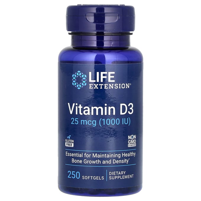 Vitamine D3 1000 IU (250 gelcapsules) - Life Extension