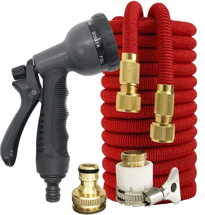 Tuinslang - Flexibele slang - Water geven - Niet knikkend - Ruimtebesparend - Rood