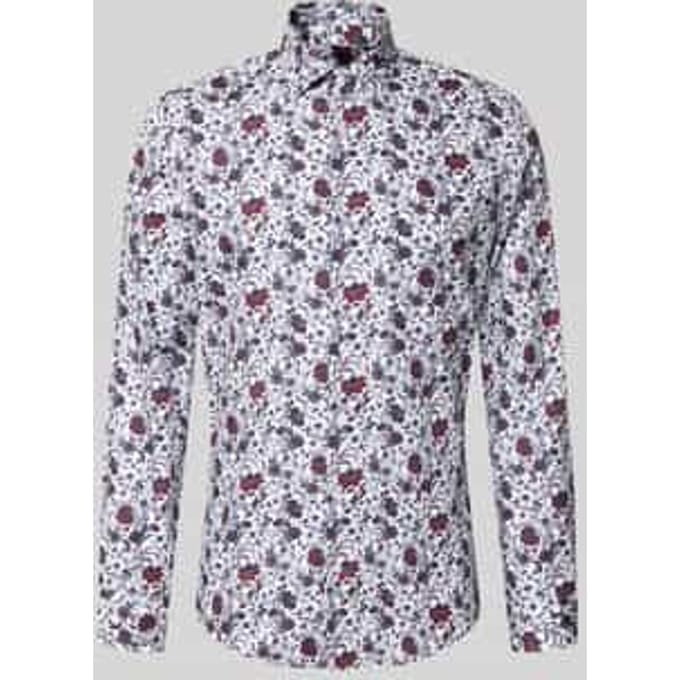 slim fit zakelijk overhemd van puur katoen
