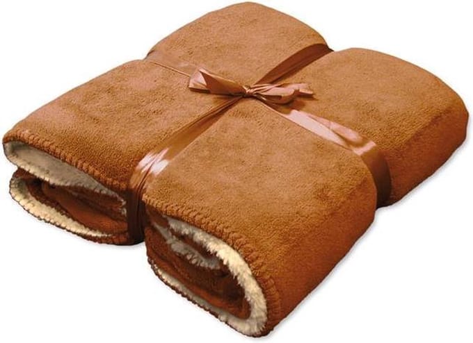 Unique Living Coby - Fleece polyester - Plaid - 130x160 cm - Hazel Brown
