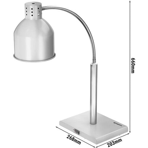 GGM Gastro Wärmelampe Infrarot - 250 Watt - Ø 174mm - flexibel einstellbar - Silber