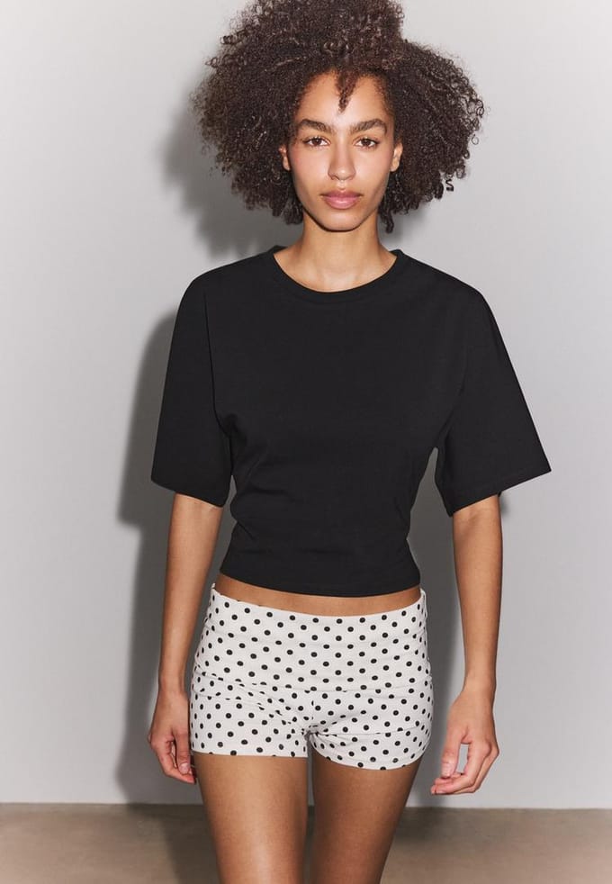 Stradivarius T-shirt met korte mouw  Zwart M