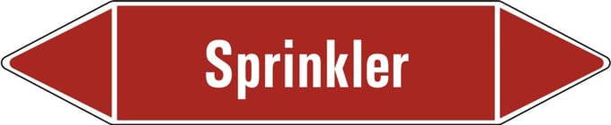 Sprinkler leidingmarkering op vel 252 x 52 mm - 3 per vel