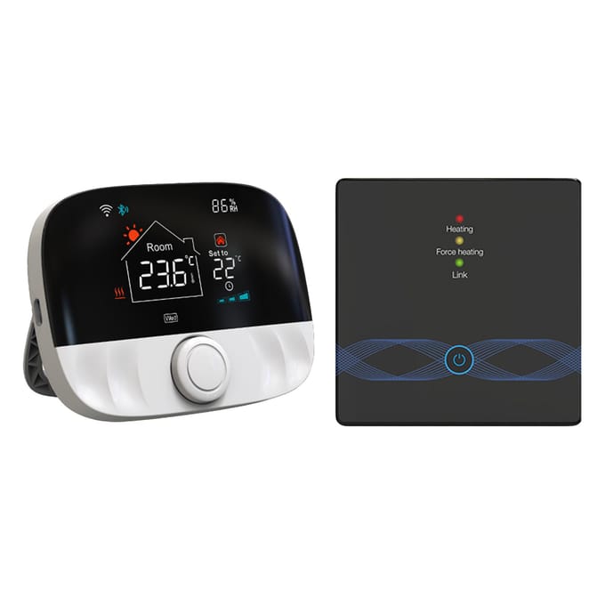 WIFI Slimme Boiler Thermostaat met Applicatie & Spraakbesturing Kleurrijk LCD-scherm Intelligent zwart