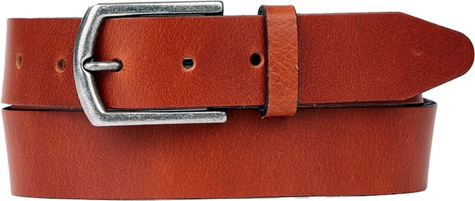 Petrol Industries Riem Heren - Broekriem - Verstelbaar - Leer - Cognac - 85 cm - S