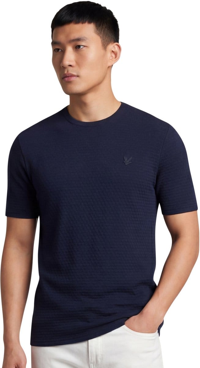 Lyle & Scott Jacquard Sovereign T-shirt - Middernachtblauw