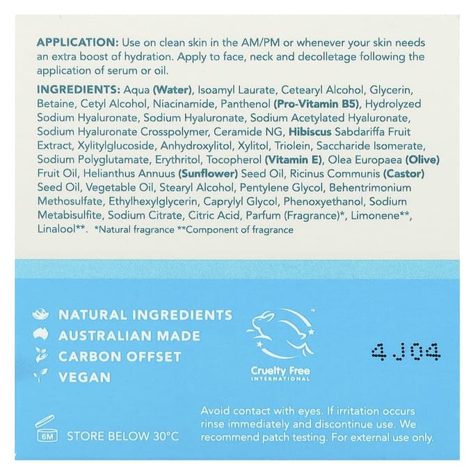 Aquaboost 3D, Hyaluronzuur Watergel Crème, 50 ml(1.69 fl oz) black