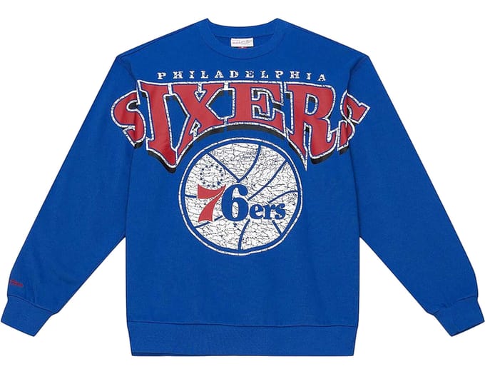 Mitchell And Ness NBA Philadelphia 76ers Sweatshirt Blauw