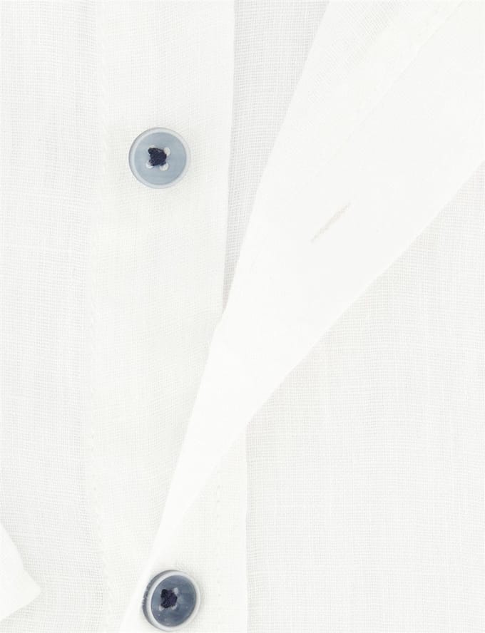 Wit Casa Moda Overhemd Casual Fit linnen korte mouw