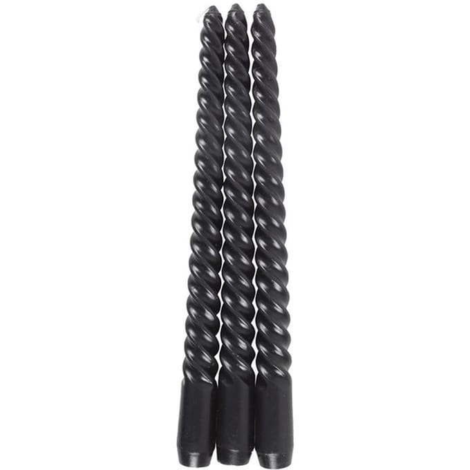 Iets Anders Donkere Romantiek Twist Kaars (Pak van 3) One Size zwart