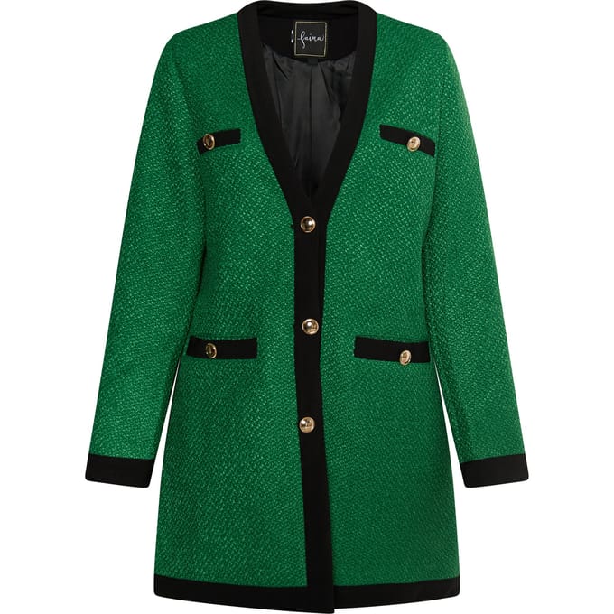 Faina Bouclé blazer Dames groente